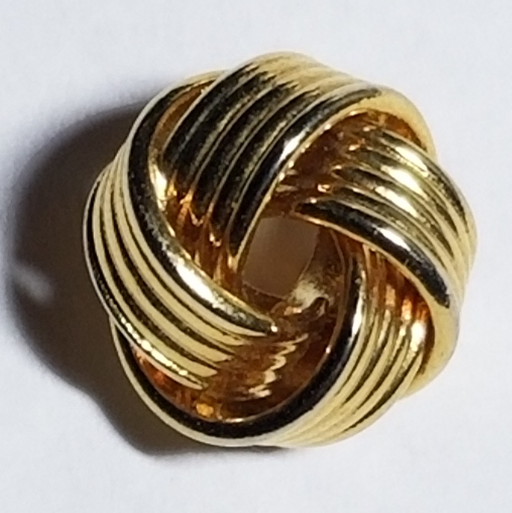 Vintage tie pin with a knot design gold tone metal tac tack